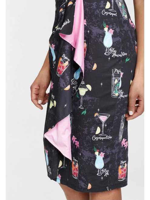 Collectif Lorna Cocktail Menu Pencil Dress - Small 9 Collectif Lorna Cocktail Menu Pencil Dress - Small - Image 7