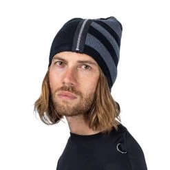 Chemical Black Trace Knit Hat: Black / Grey