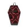 Rock Rebel Damask Coffin Backpack: Red