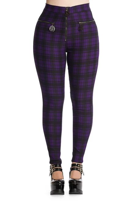 Banned Damien Pants: Purple Check - Small, Large And XL 3 Banned Damien Pants: Purple Check - Small, Large And XL