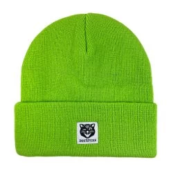 Sourpuss Jinx Cat Knit Hat: Hi Vis Green