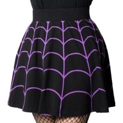Kreepsville 666 Kreepsville Spiderweb Skater Skirt: Purple - Small, Medium And Large