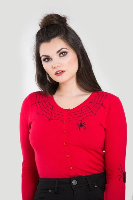 Hell Bunny Spider Cardigan: Redback - XL, 3XL And 4XL 8 Hell Bunny Spider Cardigan: Redback - XL, 3XL And 4XL - Image 6