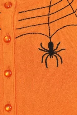Hell Bunny Spider Cardigan: Pumpkin Orange - 2XL And 4XL -Fashion Apparel 10006347 spider cardigan orange 11 2 84141.1624544070