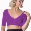 Banned Bobby Basic Cardi: Dark Lavender -Fashion Apparel 1519129280CA3176 lavender 2p 96976.1648572103