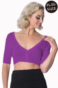 Banned Bobby Basic Cardi: Dark Lavender