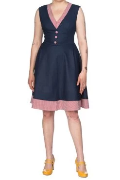 Banned Diner Days Fit 'n' Flare Dress -Fashion Apparel 1578478765DR16296DARKBLUE07 98171.1627981072