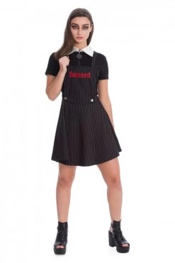Banned Alternative Pinstripe Pinafore / Skirt Combo -Fashion Apparel 1596019747TP10283BLK SK25263BLK 01 54503.1619687348