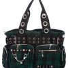 Banned Camdyn Handcuff Bag: Green Tartan -Fashion Apparel 1611698186BG34257 GREEN1 62622.1644876886