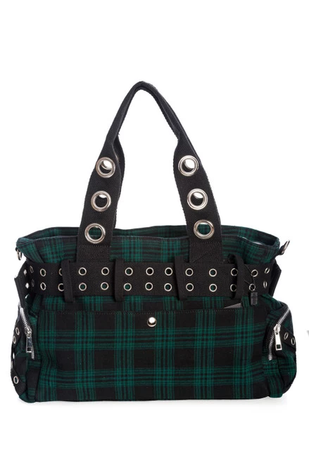 Banned Camdyn Handcuff Bag: Green Tartan 5 Banned Camdyn Handcuff Bag: Green Tartan - Image 3