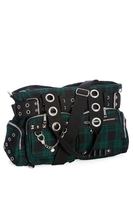 Banned Camdyn Handcuff Bag: Green Tartan 6 Banned Camdyn Handcuff Bag: Green Tartan - Image 4