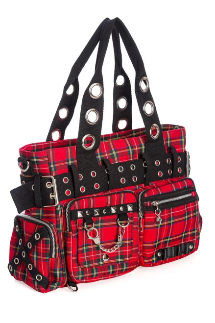 Banned Camdyn Handcuff Bag: Red Tartan 4 Banned Camdyn Handcuff Bag: Red Tartan - Image 2