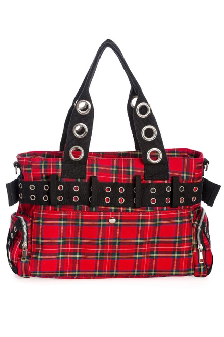 Banned Camdyn Handcuff Bag: Red Tartan 5 Banned Camdyn Handcuff Bag: Red Tartan - Image 3