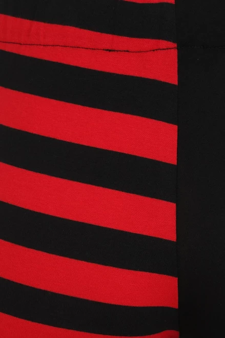 Banned Half Black Half Stripe Leggings: Red - Small, Large And 2XL 6 Banned Half Black Half Stripe Leggings: Red - Small, Large And 2XL - Image 4