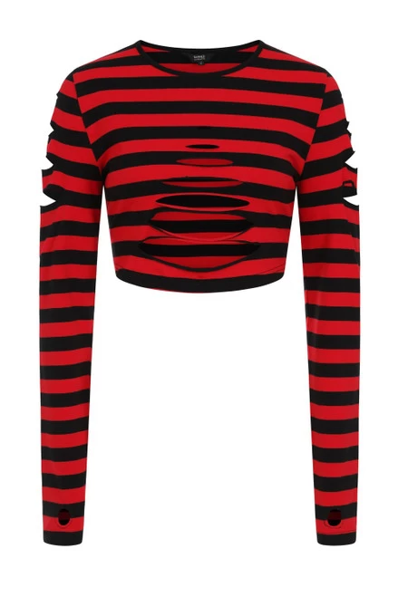 Banned Chantrea Top: Red / Black - Small To 2XL 3 Banned Chantrea Top: Red / Black - Small To 2XL