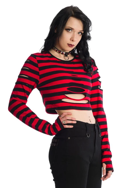 Banned Chantrea Top: Red / Black - Small To 2XL 7 Banned Chantrea Top: Red / Black - Small To 2XL - Image 5