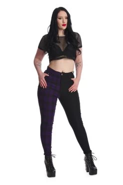Banned Kaori Pants: Black / Purple - Small To 2XL -Fashion Apparel 1642506464TR31142 PUR2457 52331.1688563857