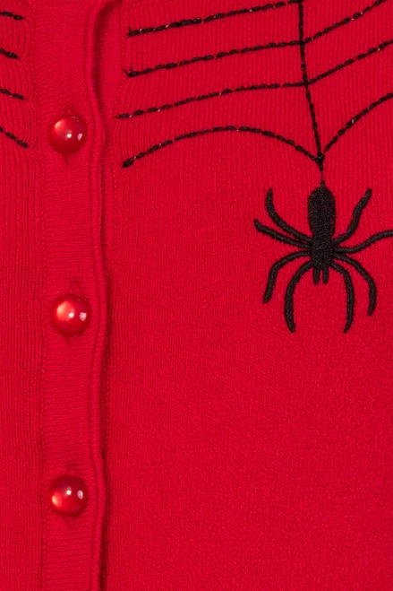 Hell Bunny Spider Cardigan: Redback - XL, 3XL And 4XL 6 Hell Bunny Spider Cardigan: Redback - XL, 3XL And 4XL - Image 4