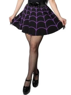 Kreepsville 666 Kreepsville Spiderweb Skater Skirt: Purple - Small, Medium And Large -Fashion Apparel 18D62346 4B0D 4DB4 830F 18121421D87B 66298.1694338502