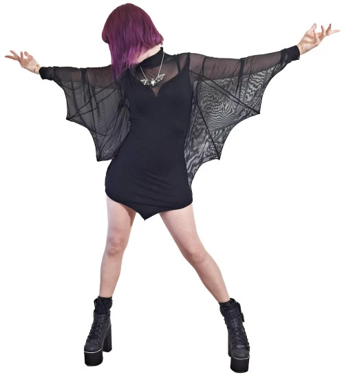 Necessary Evil Cybele Mini Dress With Bat Wing Sleeves 3 Necessary Evil Cybele Mini Dress With Bat Wing Sleeves