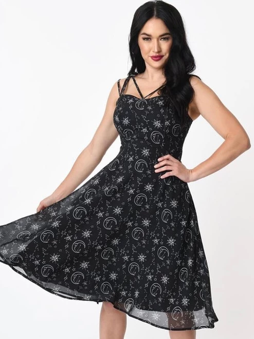 Coven United Moonprint Crossover Straps Dress - XS To 4XL 16 Coven United Moonprint Crossover Straps Dress - XS To 4XL - Image 14