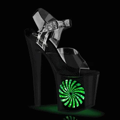 Pleaser Enchant-708T-LT 8" Platform Heels: Illuminated Pinwheel - PRE-ORDER