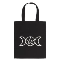 Black Triple Moon Tote Bag