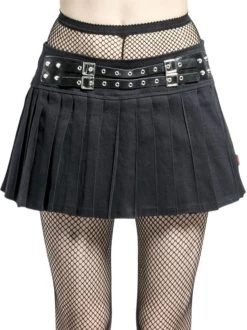 Tripp NYC Black Pleated Belted Skirt - Large -Fashion Apparel 29E052F2 CECB 4135 9792 53E1BB86B40E 61698.1711712670