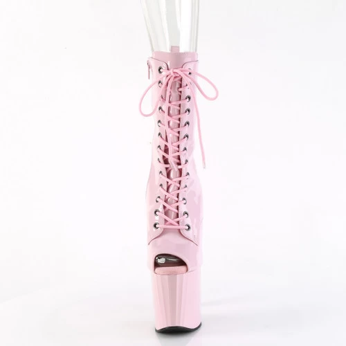 Pleaser Enchant-1041 8" Peep Toe Ankle Boots: Baby Pink - PRE-ORDER 5 Pleaser Enchant-1041 8" Peep Toe Ankle Boots: Baby Pink - PRE-ORDER - Image 3