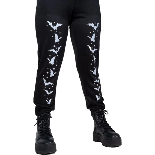 Too Fast Bats & Stars Sweatpants: Black / White - Small To 3XL 4 Too Fast Bats & Stars Sweatpants: Black / White - Small To 3XL - Image 2