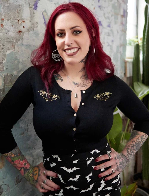 Sourpuss Nokturnal Bats Cropped Cardigan 7 Sourpuss Nokturnal Bats Cropped Cardigan - Image 5