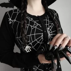 Banned Creepy Spider Cardigan - Medium, Large And 3XL -Fashion Apparel 35BC395C 32EA 413D 859D E060A318828E 06167.1666085922