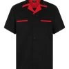 Chet Rock Donnie Bowling Shirt: Black / Red