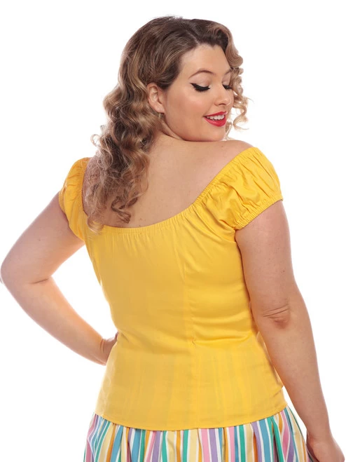 Collectif Lorena Top: Yellow - 3XL And 4XL 4 Collectif Lorena Top: Yellow - 3XL And 4XL - Image 2