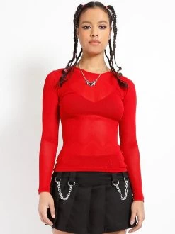 Tripp NYC Ladies' Long Sleeve Fishnet Top: Red 29 Tripp NYC Ladies' Long Sleeve Fishnet Top: Red -Fashion Apparel 3E90048A C627 4CBC 926C A75DB6E61F8F 83706.1668452804