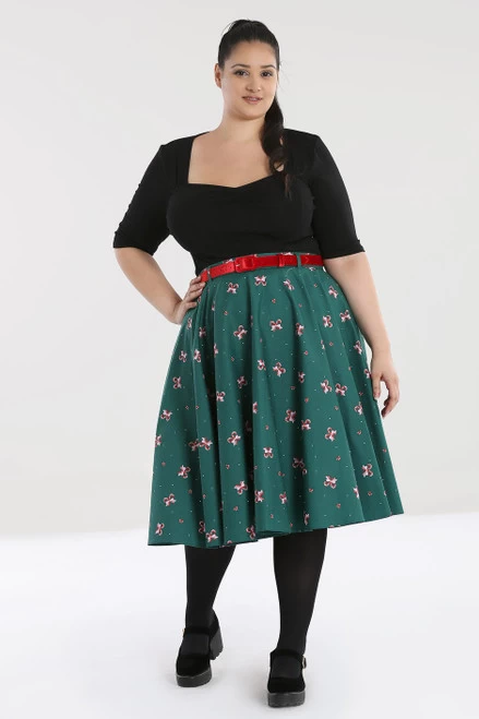 Hell Bunny Beth 50's Christmas Skirt - Small, XL And 2XL 3 Hell Bunny Beth 50's Christmas Skirt - Small, XL And 2XL