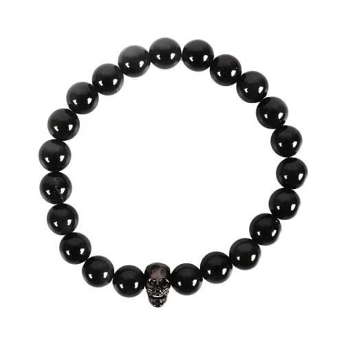 Black Obsidian Skull Bracelet 3 Black Obsidian Skull Bracelet