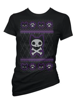 Pinky Star Crossbone Cat Christmas Sweater T-Shirt -Fashion Apparel 40BB117B 6ADE 4125 8E30 B30639FF33DF 80610.1710734197