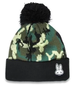 Six Bunnies Pom-Pom Beanie: Camo