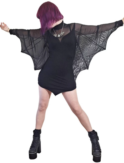 Necessary Evil Cybele Mini Dress With Bat Wing Sleeves 15 Necessary Evil Cybele Mini Dress With Bat Wing Sleeves - Image 13