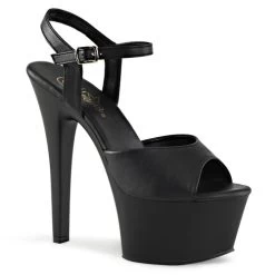 Pleaser Aspire-609 6" Heels: Matte Black - PRE-ORDER