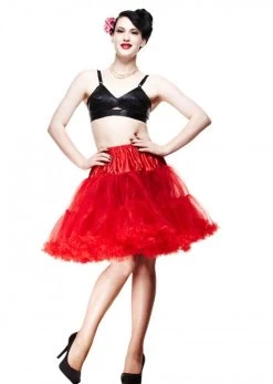 Hell Bunny Short Petticoat: Red - L/2XL
