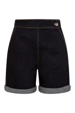 Hell Bunny Yaz Shorts: Navy - XL 10 Hell Bunny Yaz Shorts: Navy - XL -Fashion Apparel 5533 yaz denim short navy 10 2 51154.1611748368