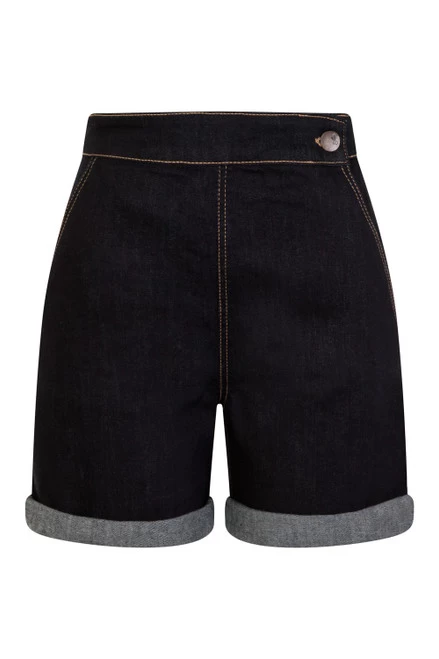 Hell Bunny Yaz Shorts: Navy - XL 6 Hell Bunny Yaz Shorts: Navy - XL - Image 4