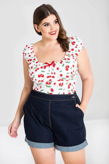 Hell Bunny Yaz Shorts: Navy - XL 3 Hell Bunny Yaz Shorts: Navy - XL