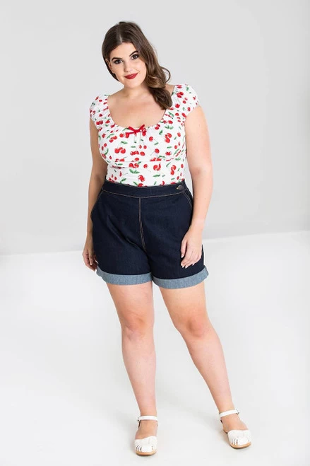 Hell Bunny Yaz Shorts: Navy - XL 5 Hell Bunny Yaz Shorts: Navy - XL - Image 3