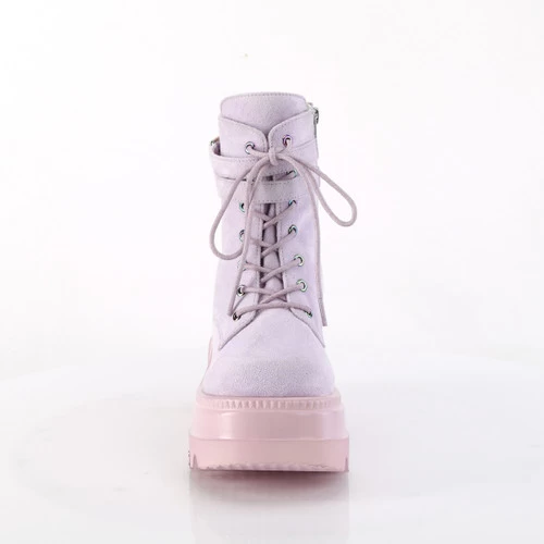 Demonia Shaker Ankle Boots: Lavender Vegan Suede - PRE-ORDER 4 Demonia Shaker Ankle Boots: Lavender Vegan Suede - PRE-ORDER - Image 2