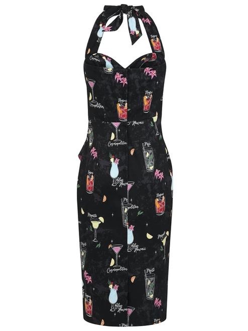 Collectif Lorna Cocktail Menu Pencil Dress - Small 4 Collectif Lorna Cocktail Menu Pencil Dress - Small - Image 2