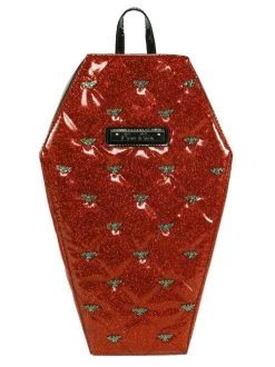 Rock Rebel Mina Quilted Bat Coffin Backpack: Red -Fashion Apparel 595DBE04 3318 41D8 B59D 23BCA0004301 43065.1701356104