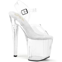 Pleaser Enchant-708 8" Platform Heels: Clear - PRE-ORDER